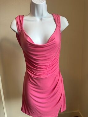 Tiger Mist Pink Ruched Mini Dress